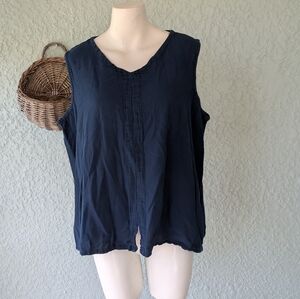 Oh‎ My Gauze! Blue Sleeveless Tank Top with Boxy Relaxed Fit